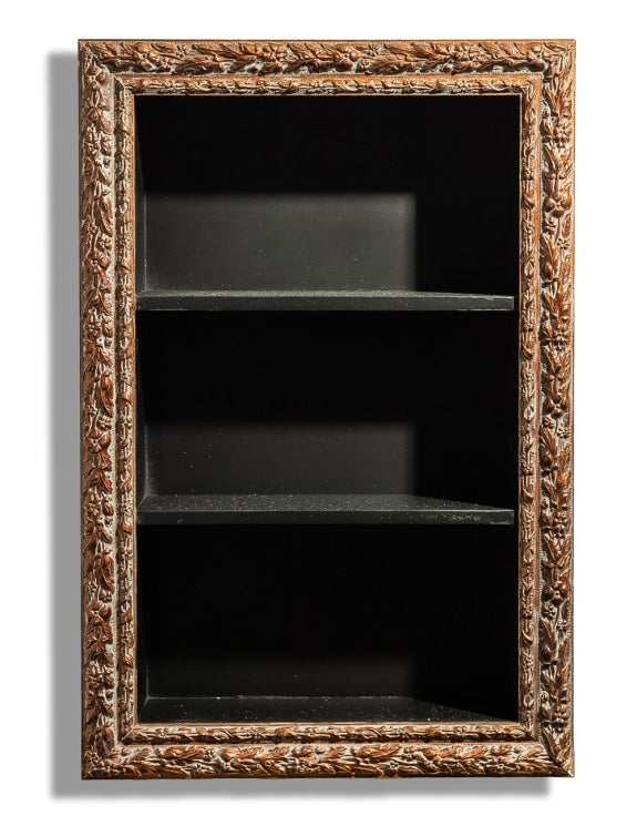 wooden frame wall shelf 