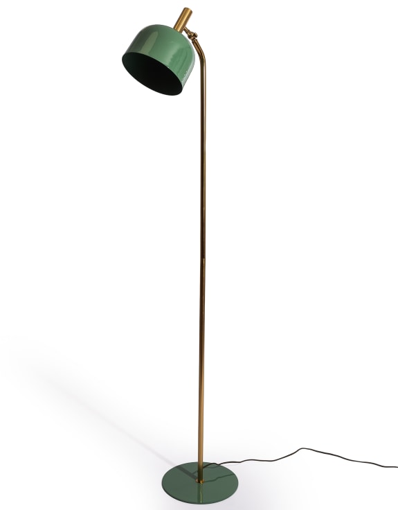 Slim Green & Gold Floor Lamp