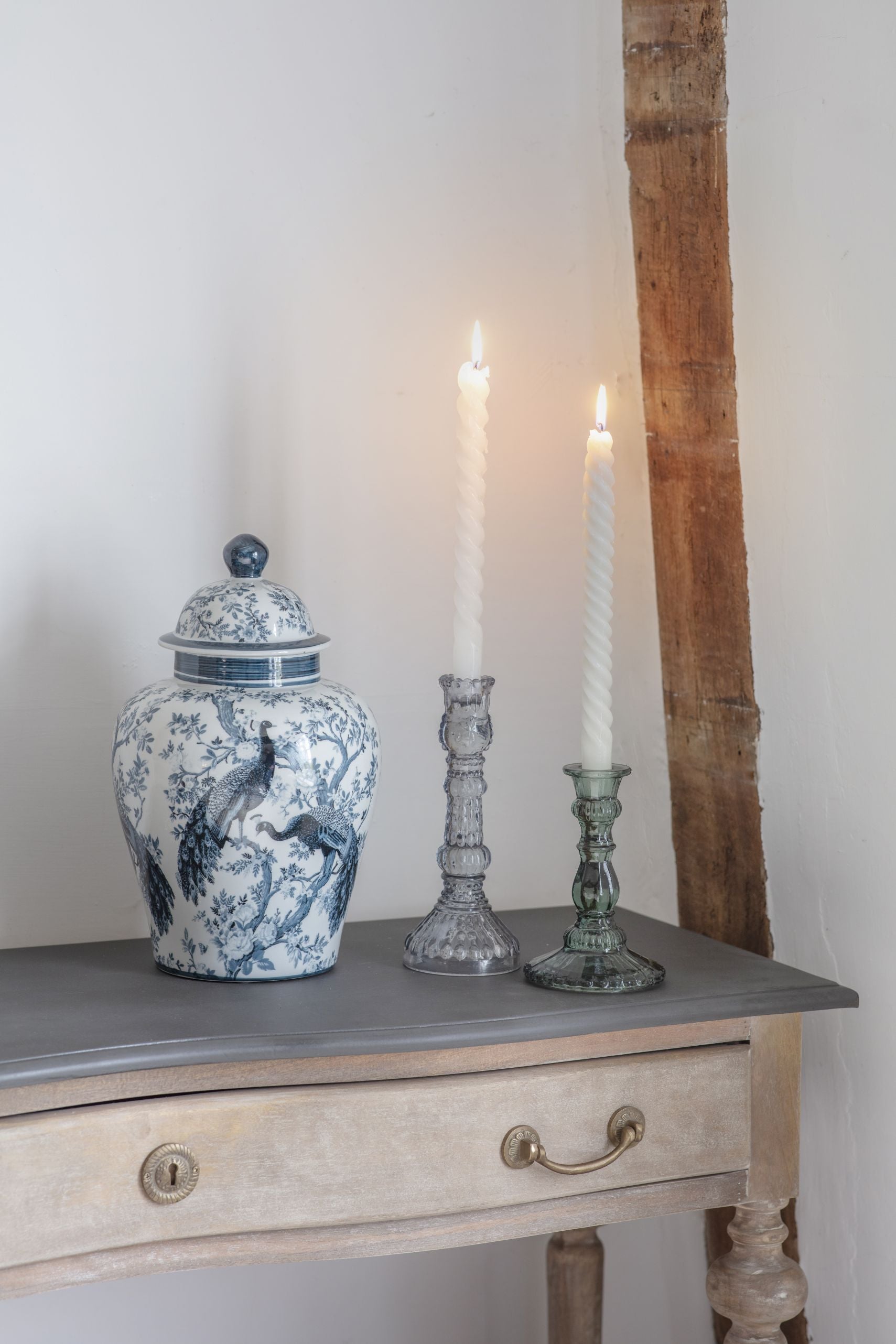 Laura Ashley Midnight Blue Belvedere Peacock Porcelain Medium Ginger Jar