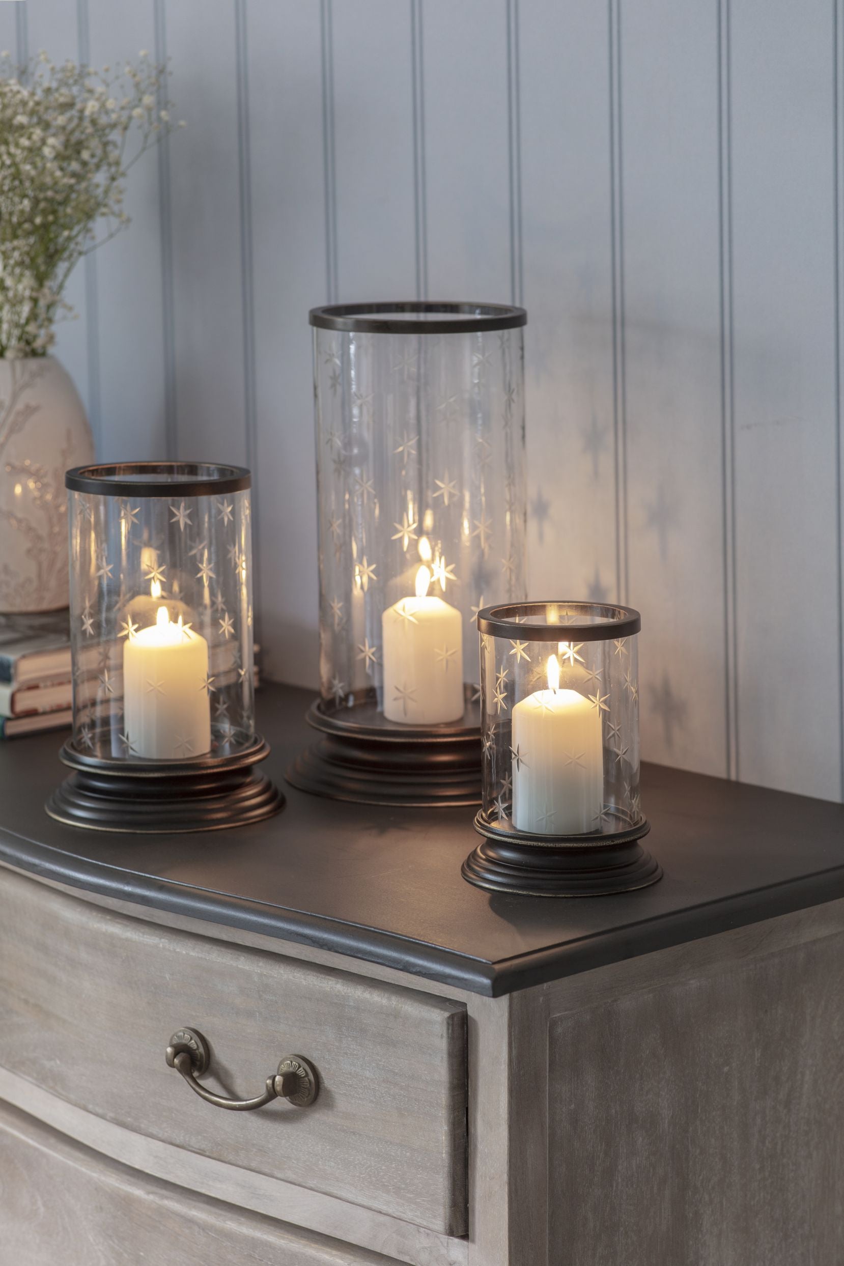 Laura Ashley Dark Bronze Cleverton Hurricane Lamp Small