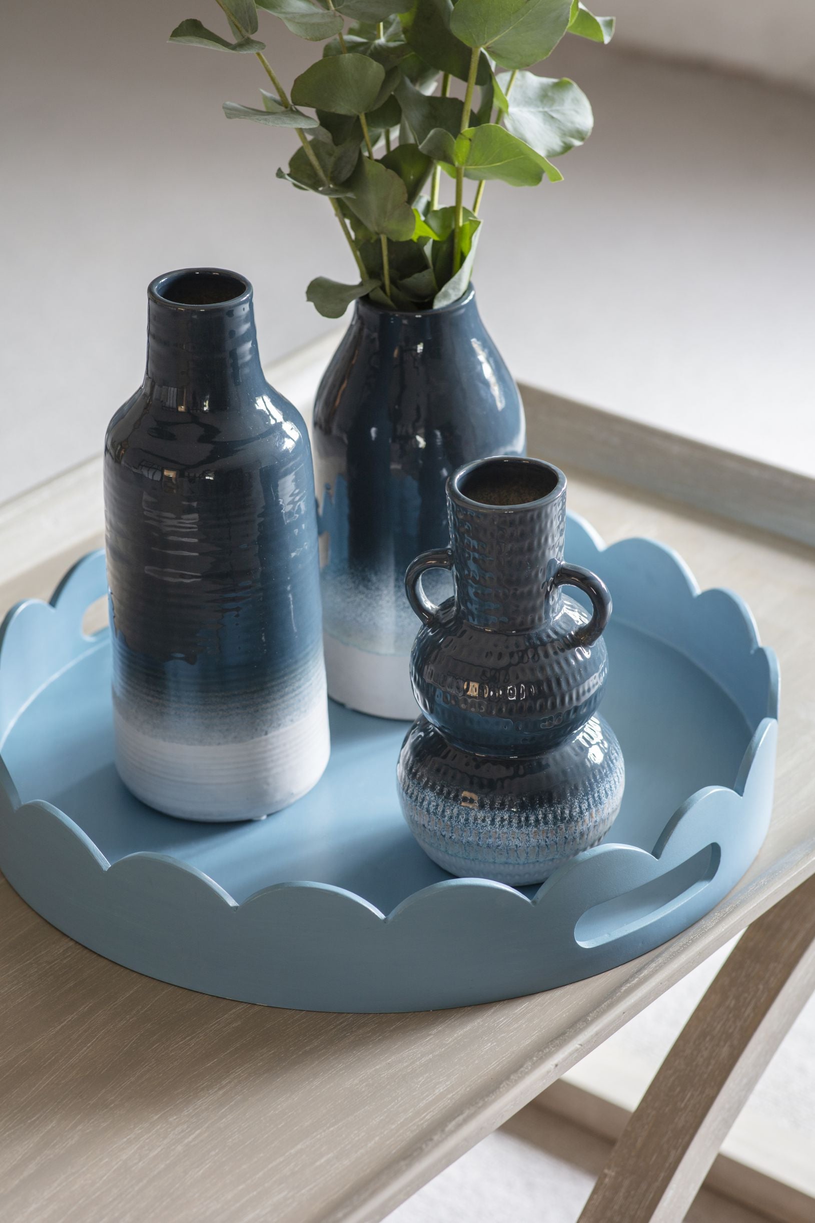 Laura Ashley Blue Laneham Stoneware Vase Small