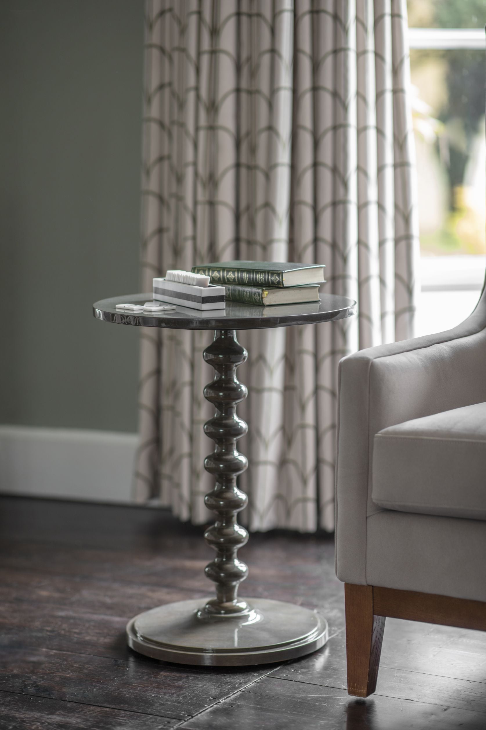Lucille Olive Lacquer Side Table