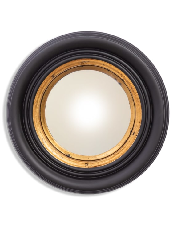 Round Black 25cm Convex Mirror