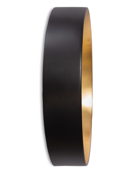 Large Round Black & Gold Deep-Framed Belgravia Wall Mirror