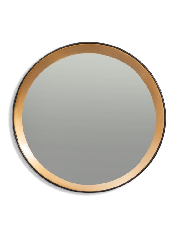 Medium Round Black & Gold Deep-Framed Belgravia Wall Mirror