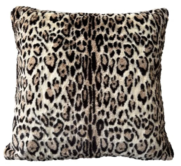Faux Fur Leopard Cushion