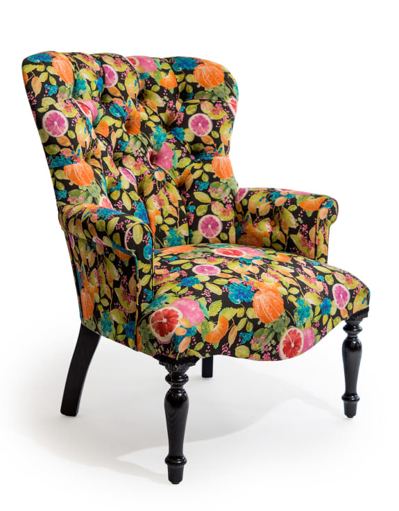 Citrus Fruit Button Back Occasional Chair
