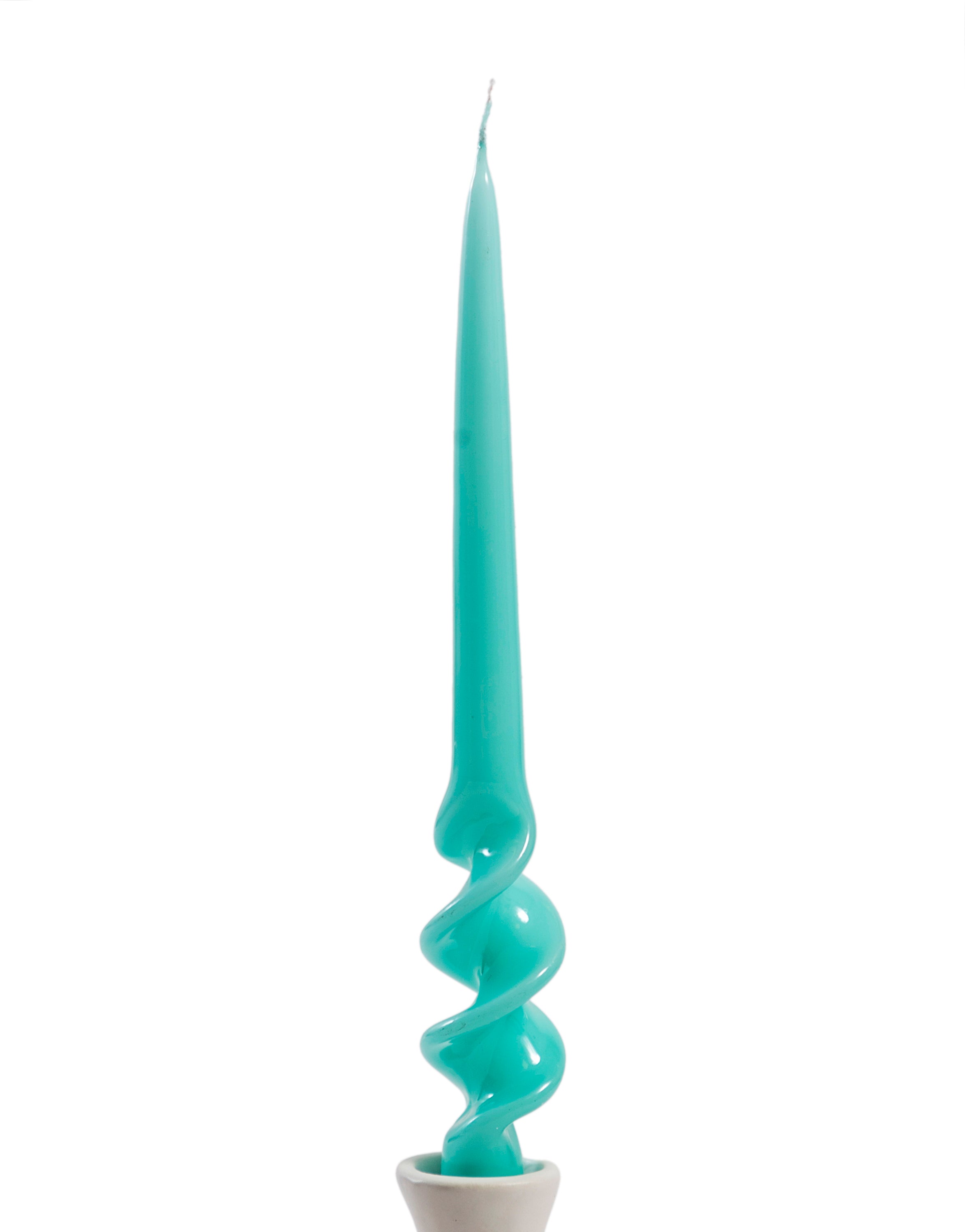 Set of 8 Handmade Gloss Fresh Mint Green Candles