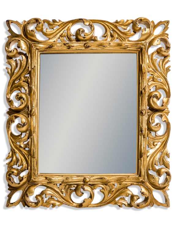Antique Gold Ornate Rectangular Mirror