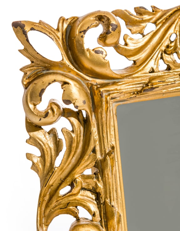 Antique Gold Ornate Rectangular Mirror