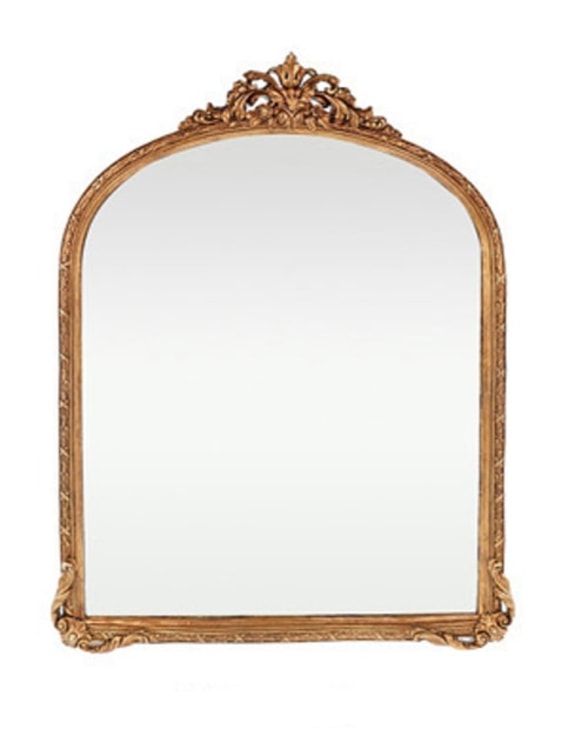 Antique Gold Ornate Arch Wall Mirror