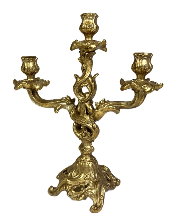 Antique Gold Ornate Candelabra