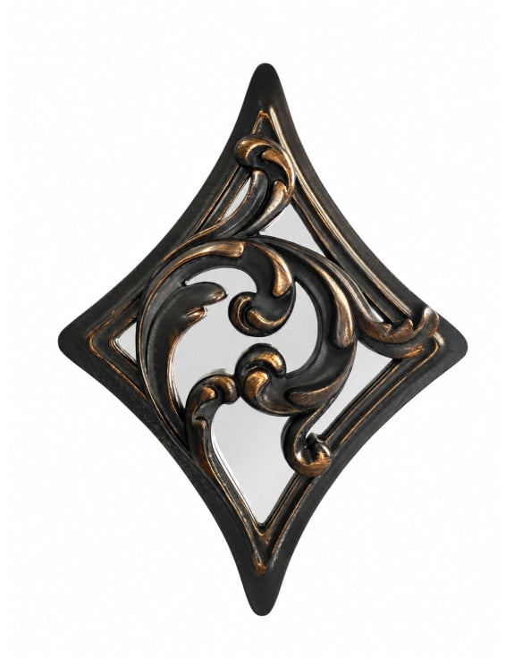 Decorative metal diamond mirror wall ornament 