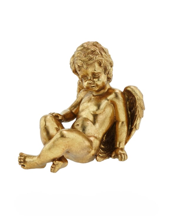 Gold statue of a cherub 