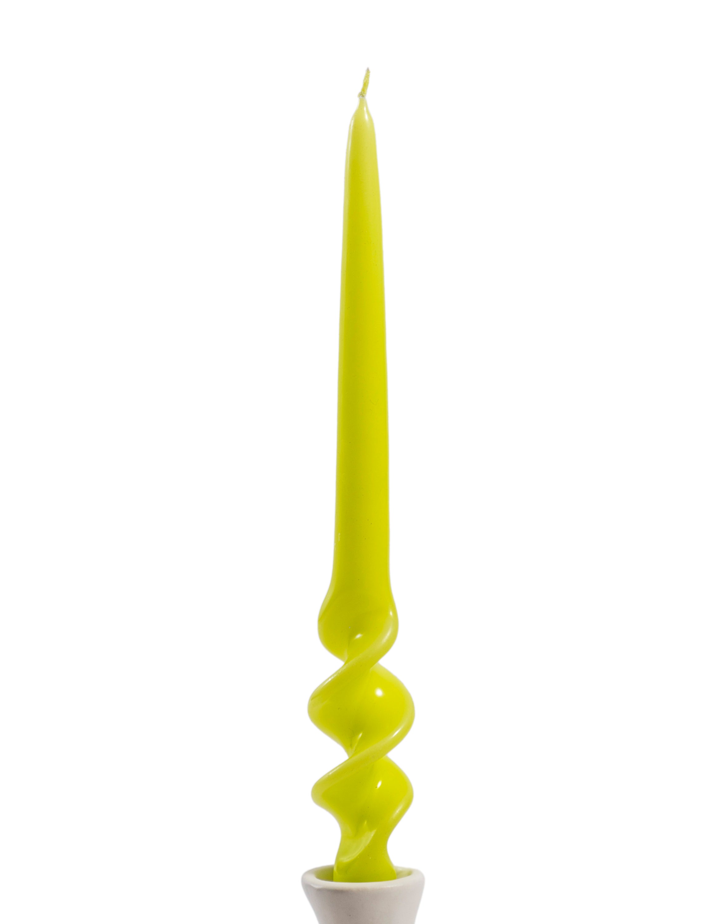 Set of 8 Handmade Gloss Pistachio Green Candles