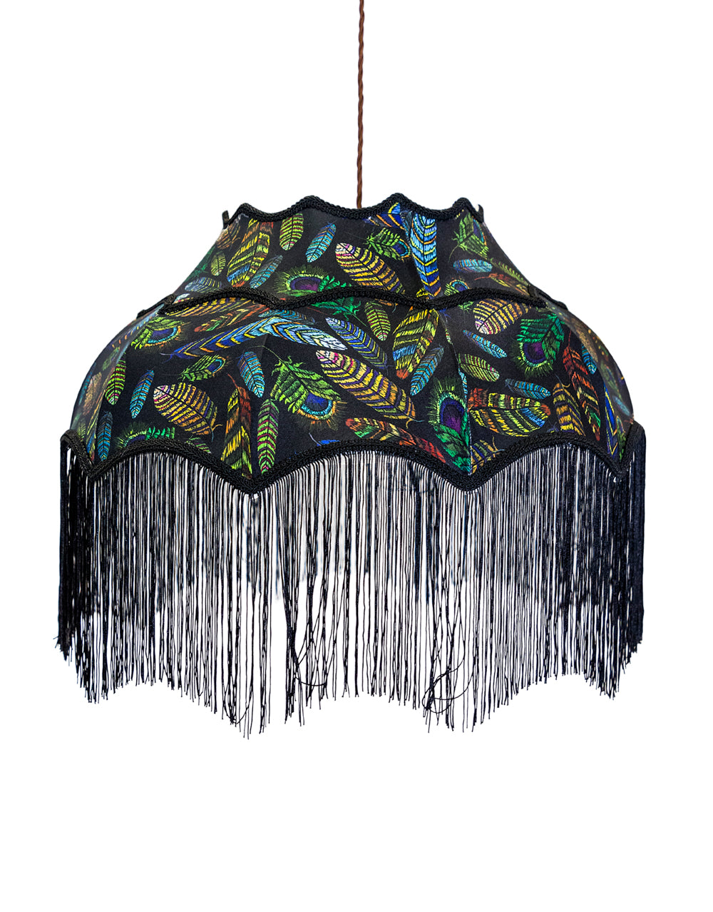 Large Feather Design Frilled Lamp Shade