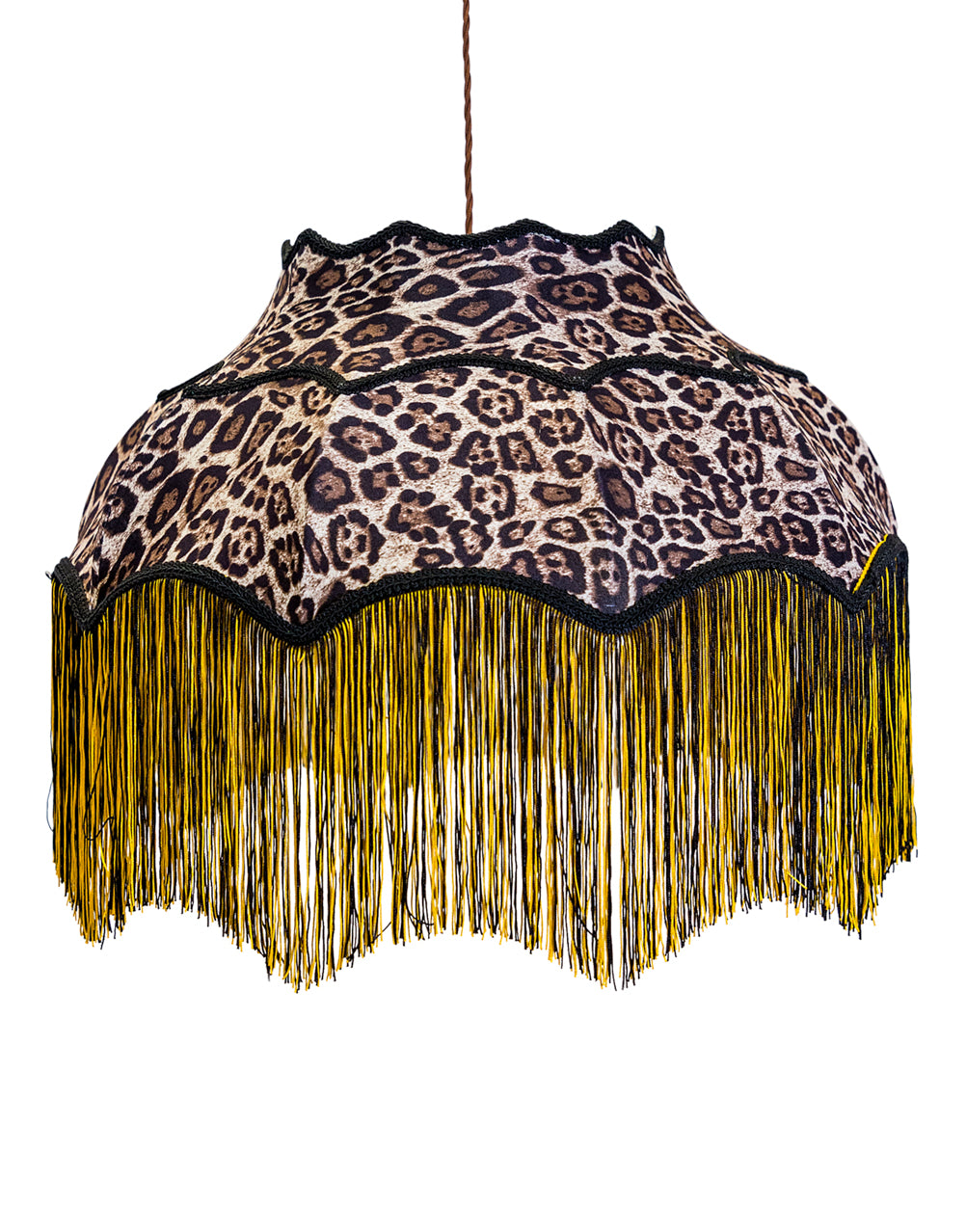 Large Animal Print Frilled Lamp Shade