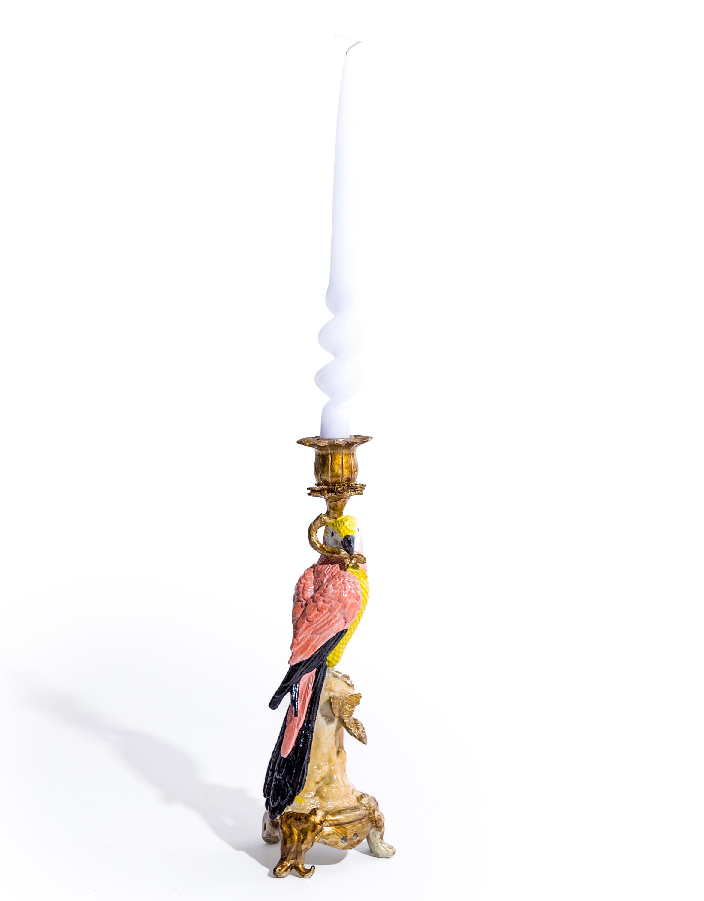 Antiqued Ornate Parrot Candle Holder