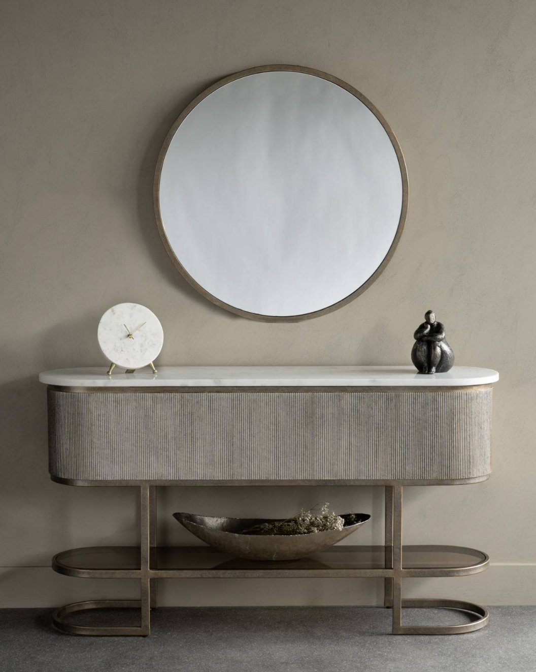 Belgravia Aged Gold Console with Shelf