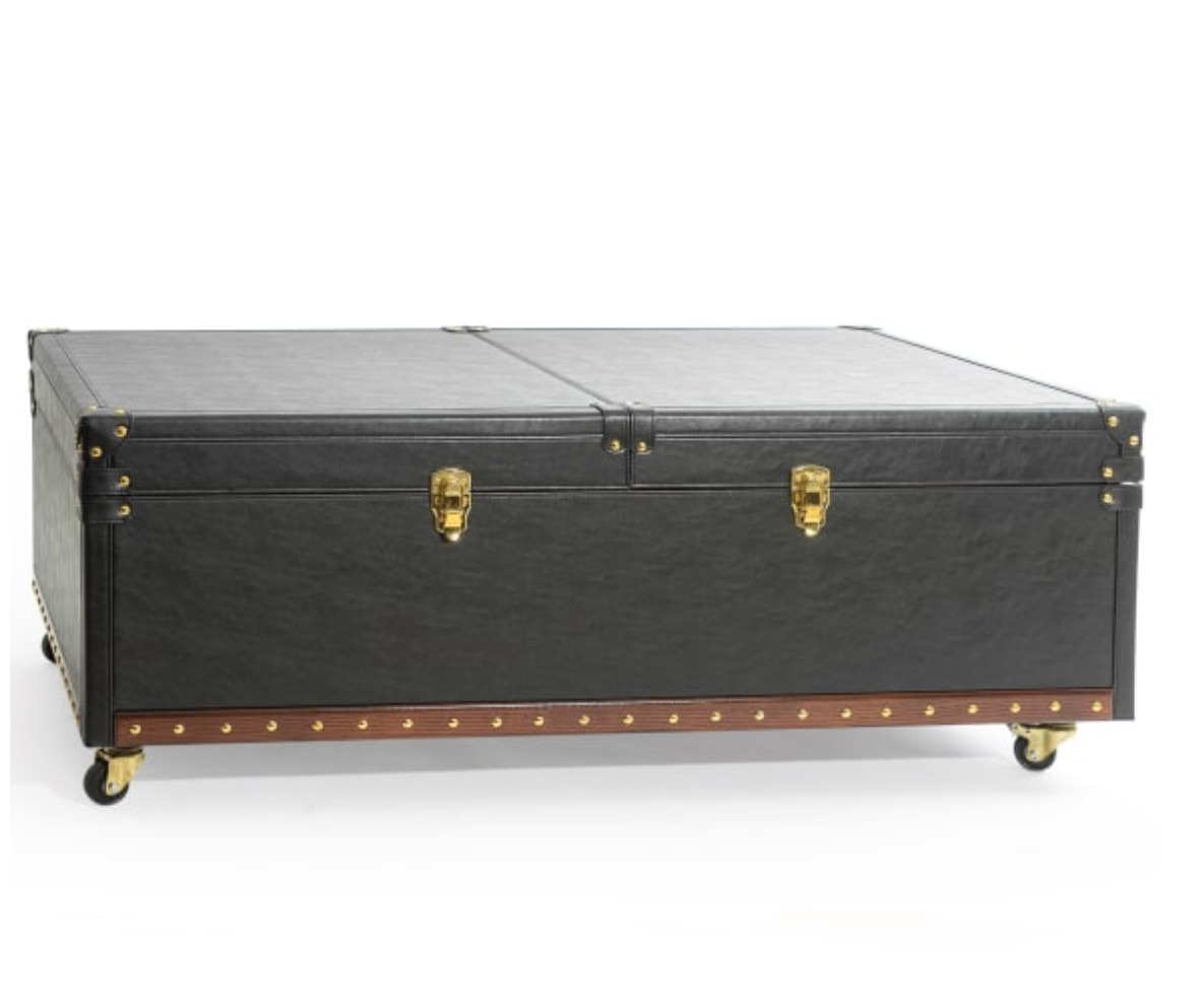 Soho Steamer Leather Coffee Table / Bar Cabinet