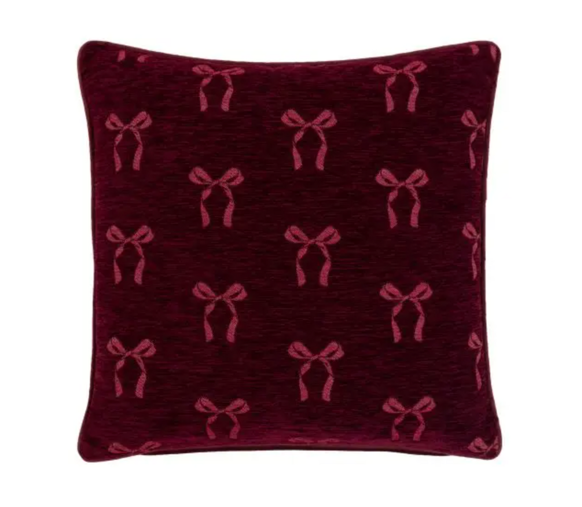 Rich red cushion with bows 