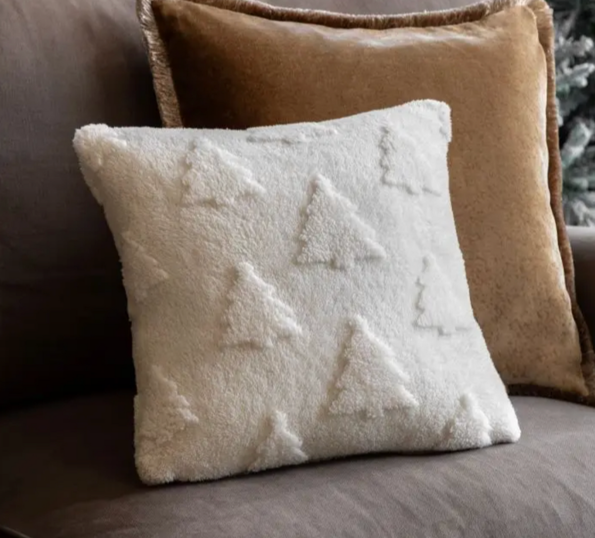 Deco Luxe Christmas Tree Sherpa Cushion