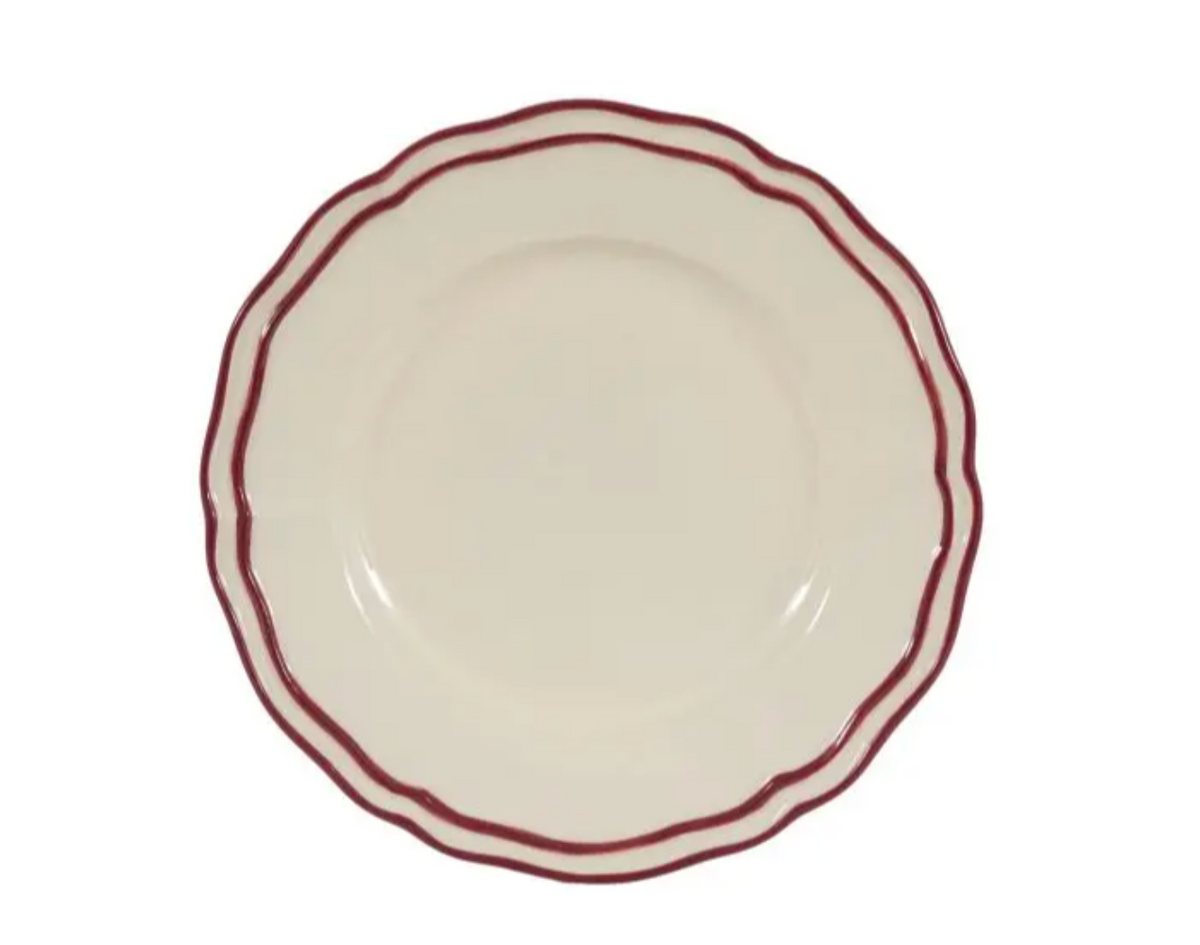 Set of 4 Heritage Scallop Side Plates in Red
