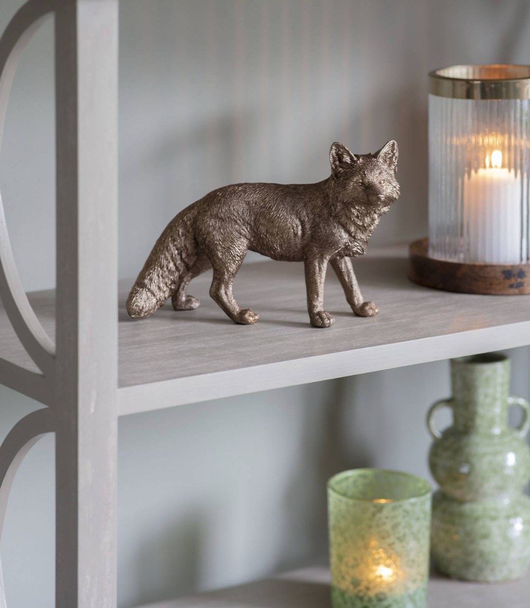 Laura Ashley Antique Gold Standing Fox Sculpture
