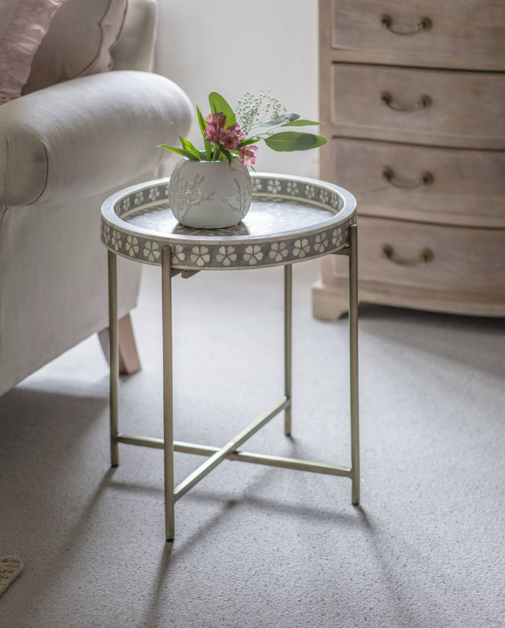 Laura Ashley Grey Epsley Side Table