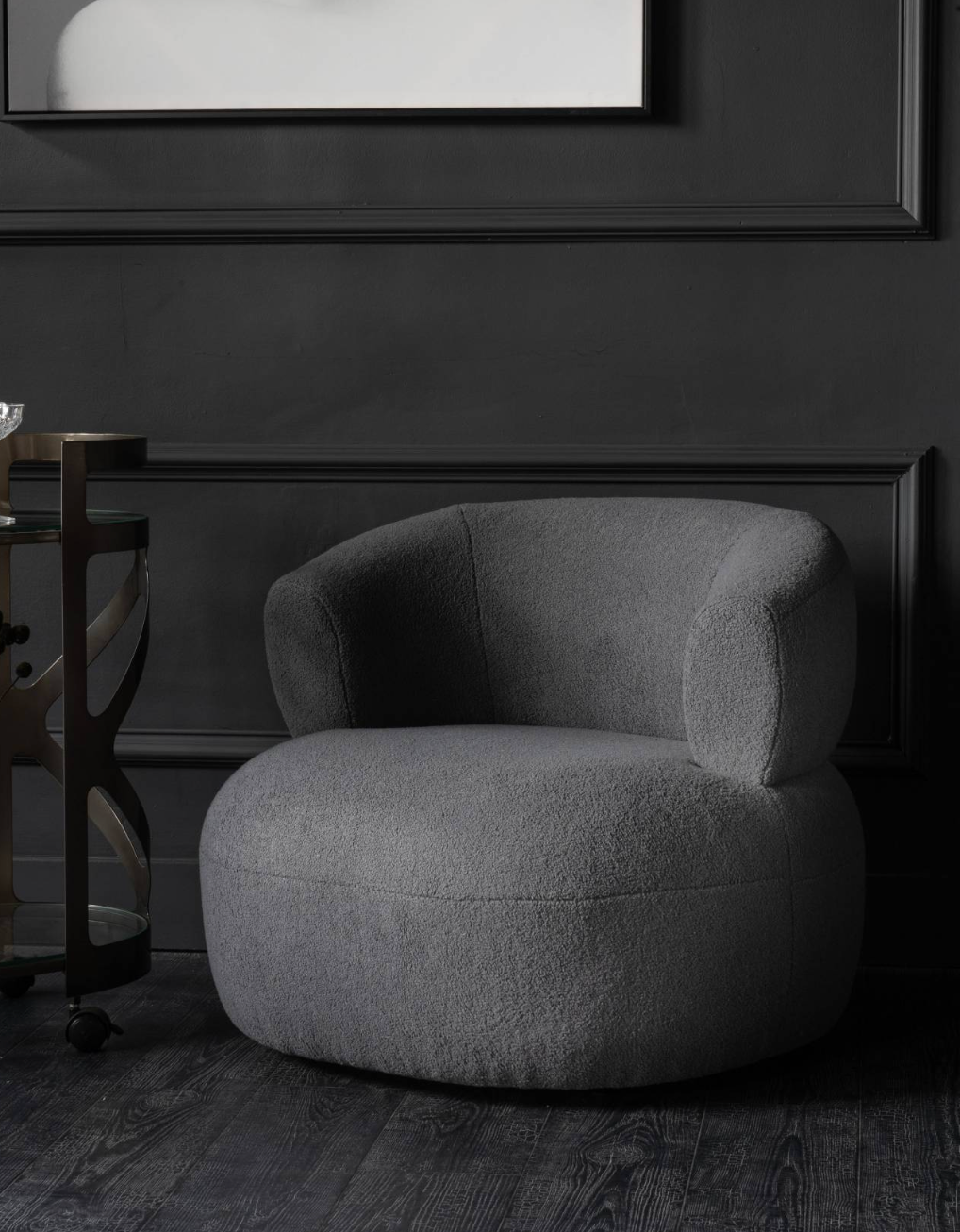Lucy Occasional Chair in Boucle Grey