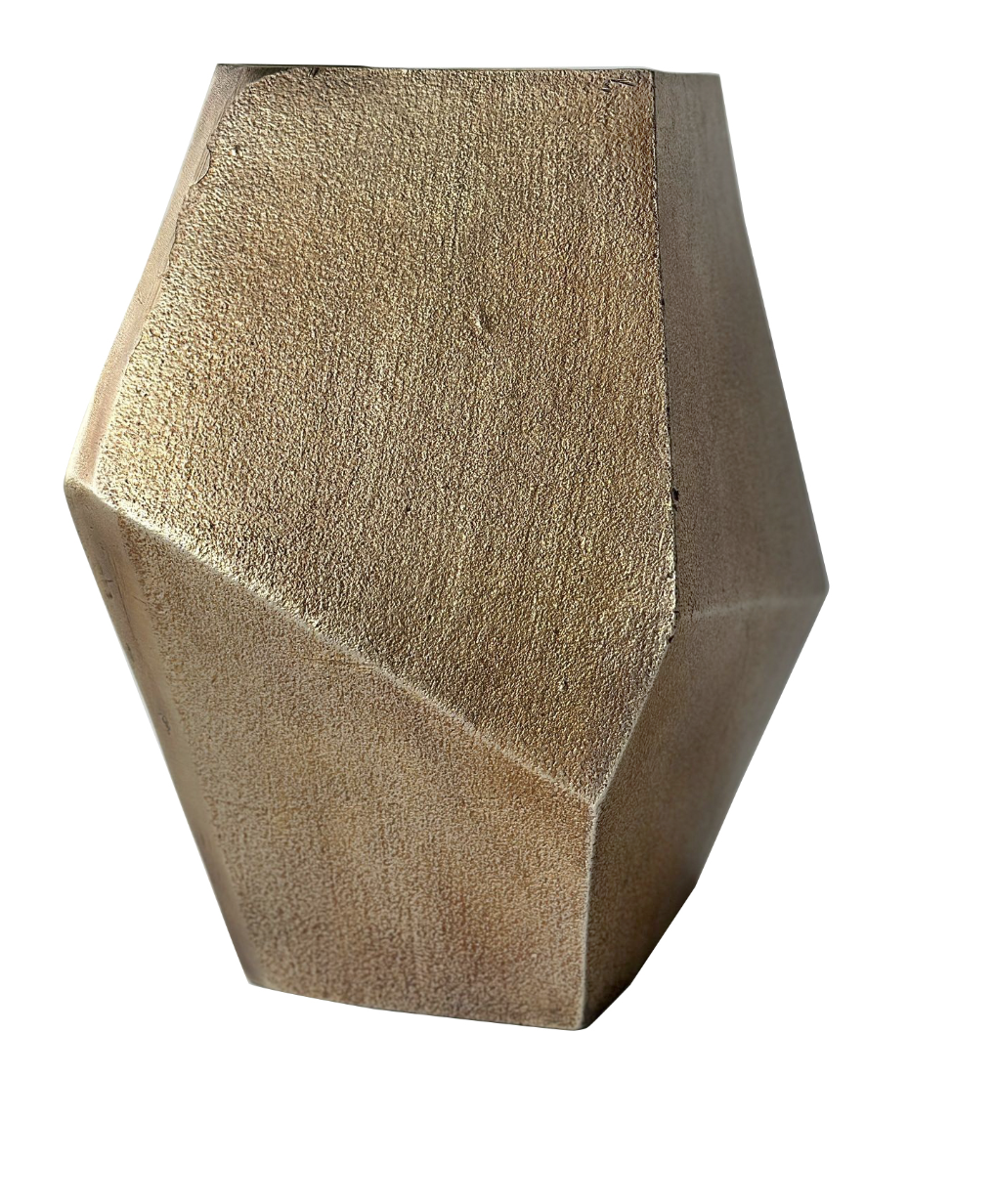 Cast Aluminium Faceted Brass Antique Vase