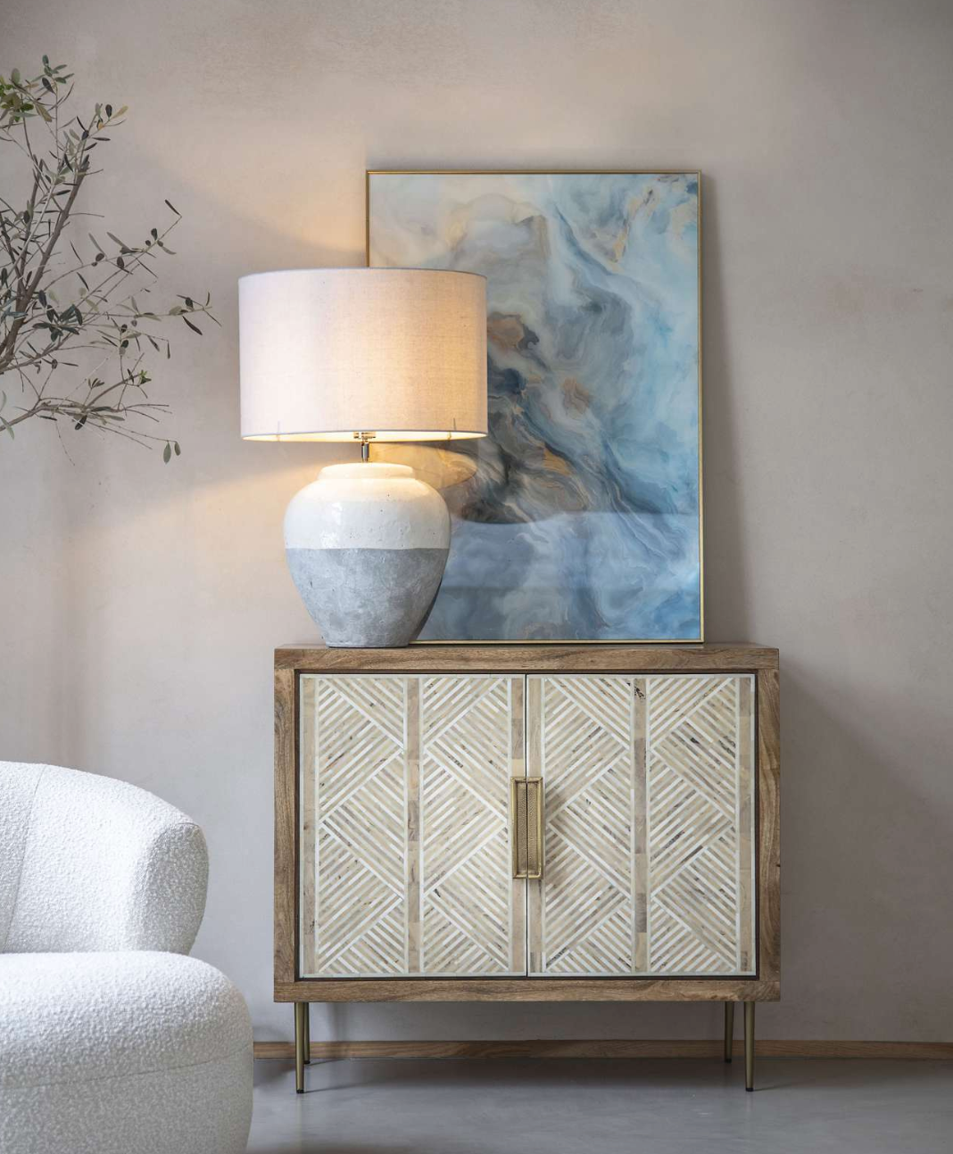 Sienna Grey Porcelain Table Lamp