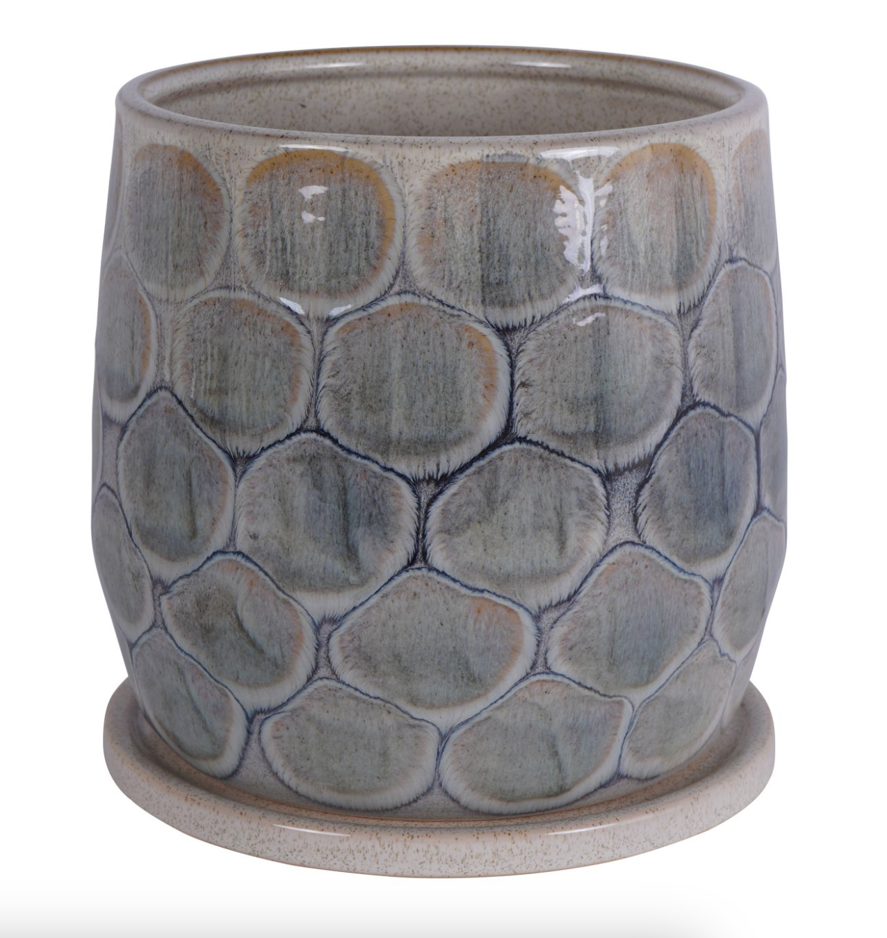 Amazonia Azure Ceramic Planter with Base Large