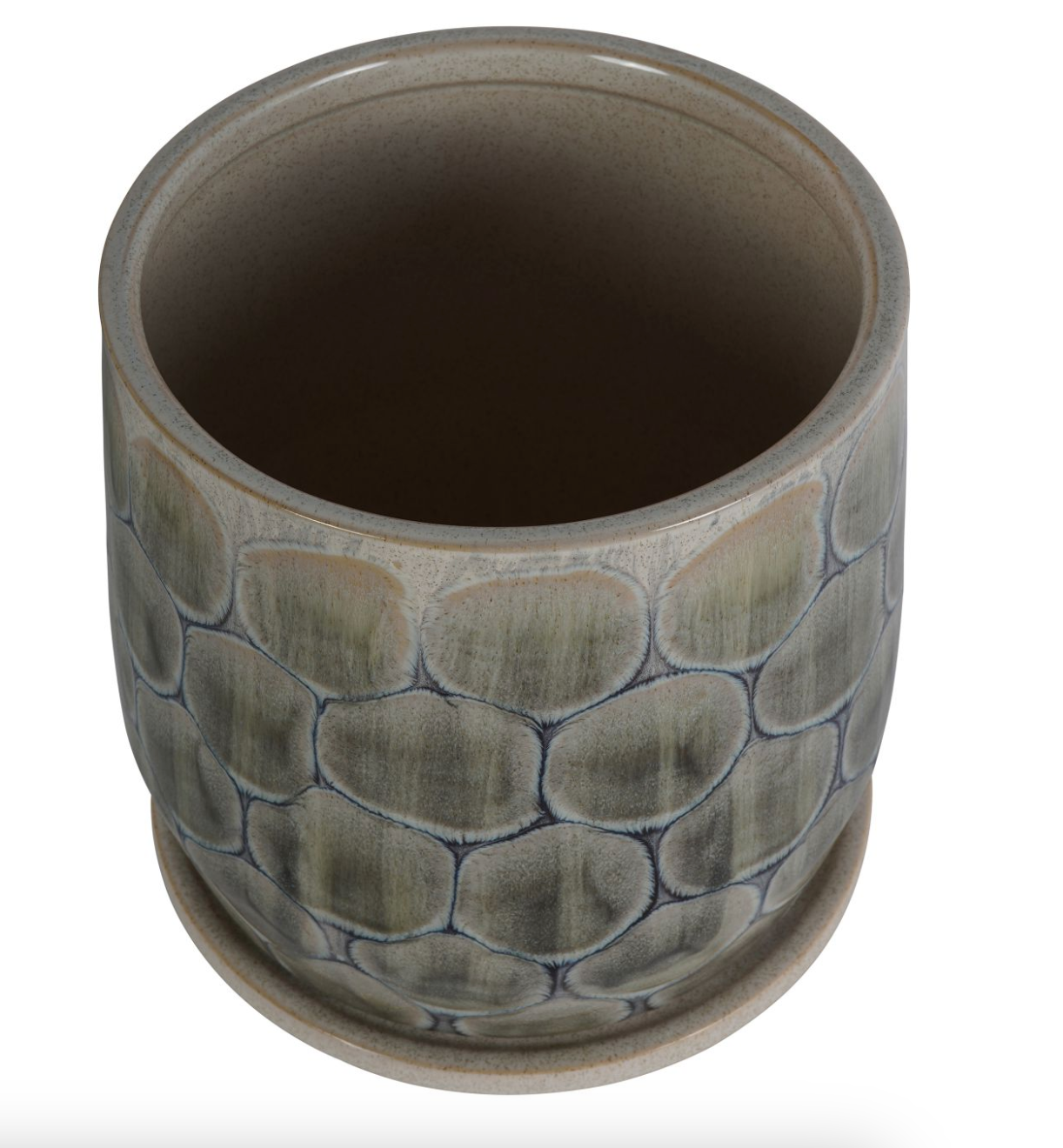 Amazonia Azure Ceramic Planter with Base Medium