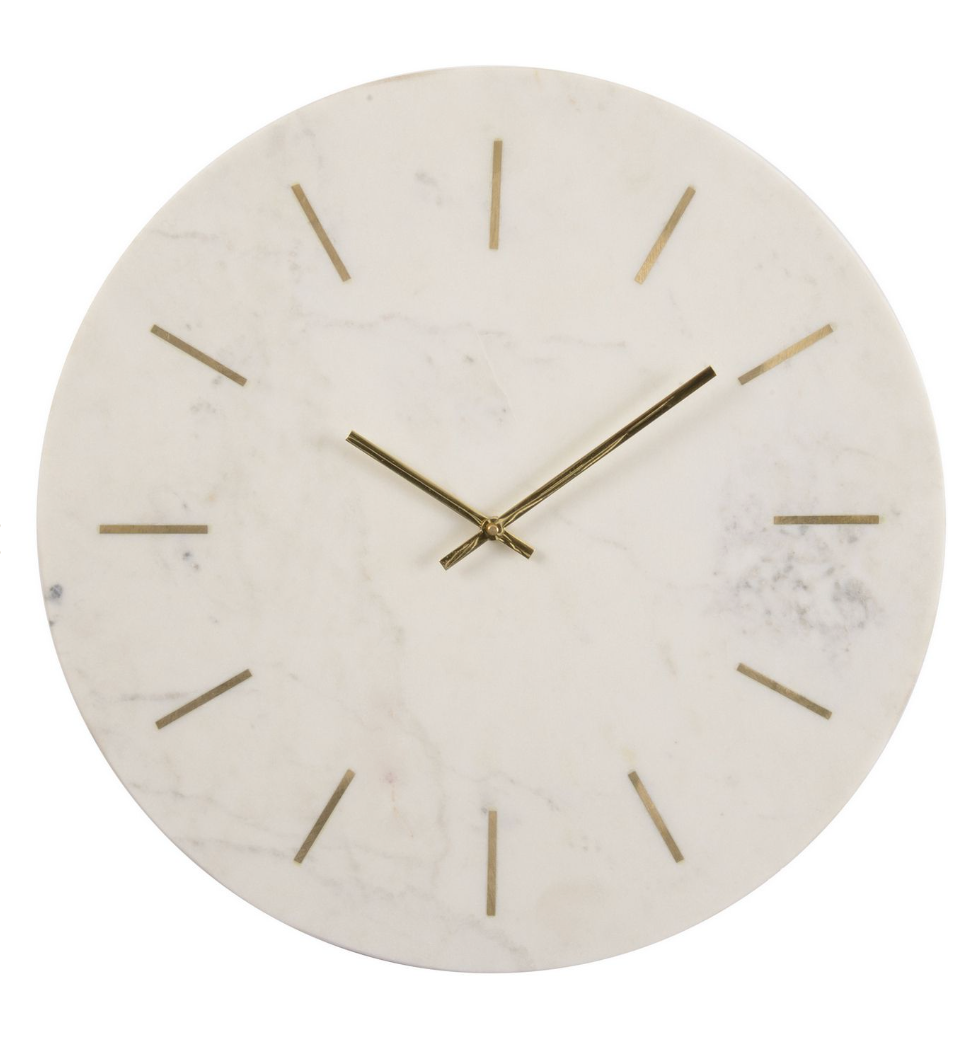 Marble and Brass Wall Clock