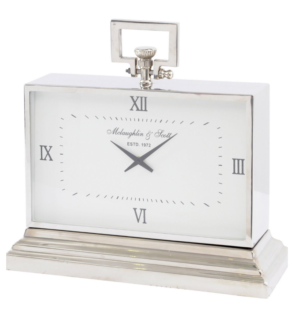 Linton Medium Aluminium Roman Numeral Mantel Clock