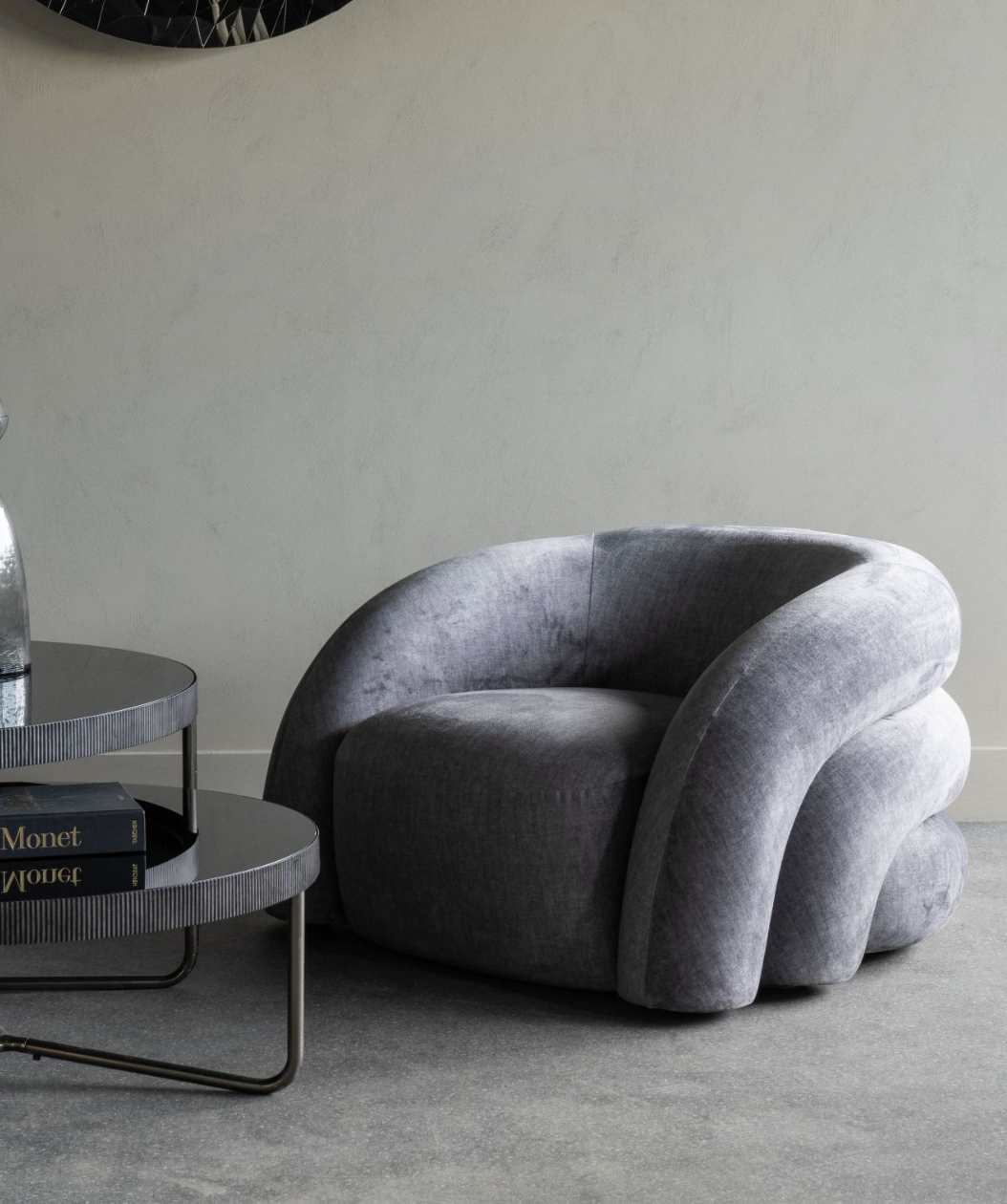 Cassy Grey Upholstered Snug Chair