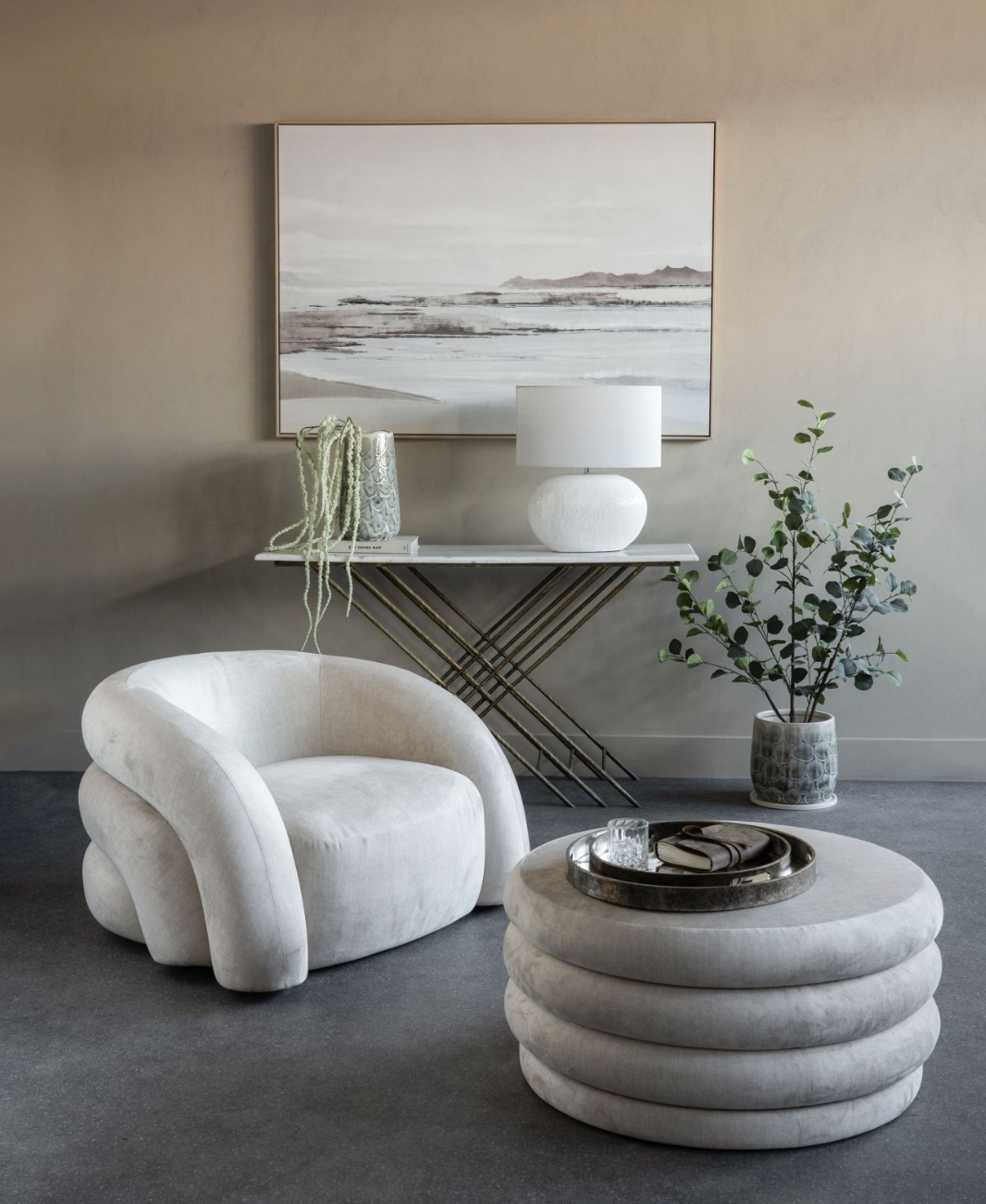 Noble White Marble And Antique Gold Console Table