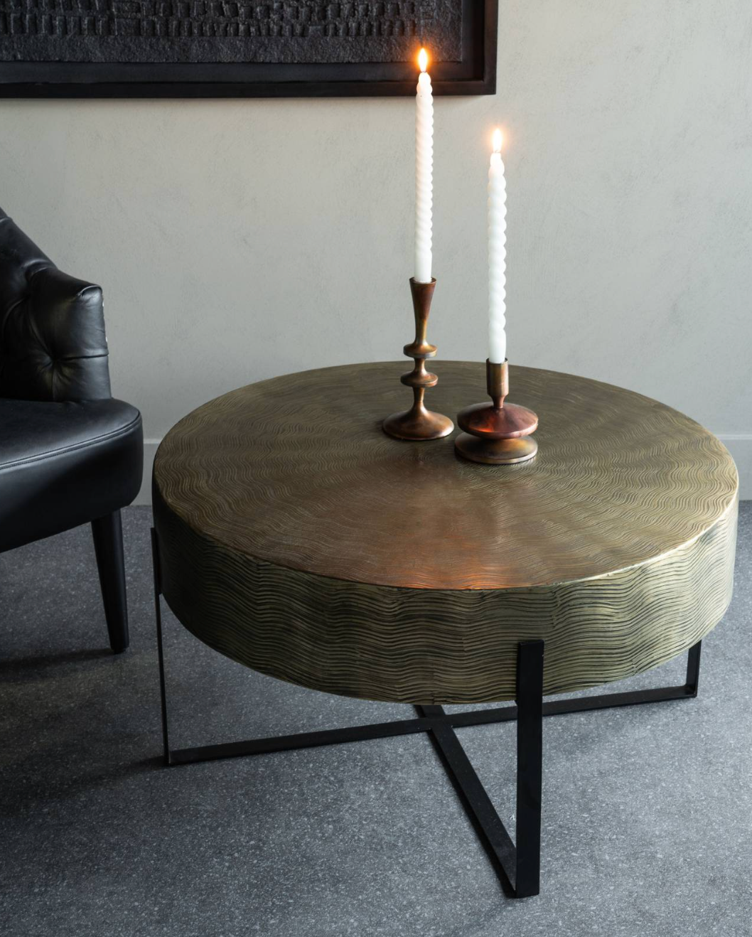 Stowe Etched Brass Finish Coffee Table