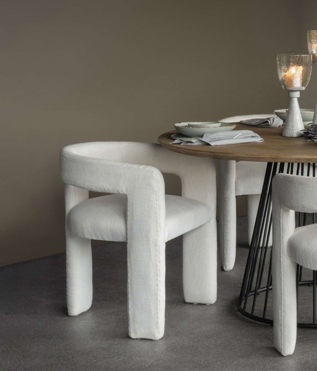 Suzie Fully Upholstered Ivory Chair