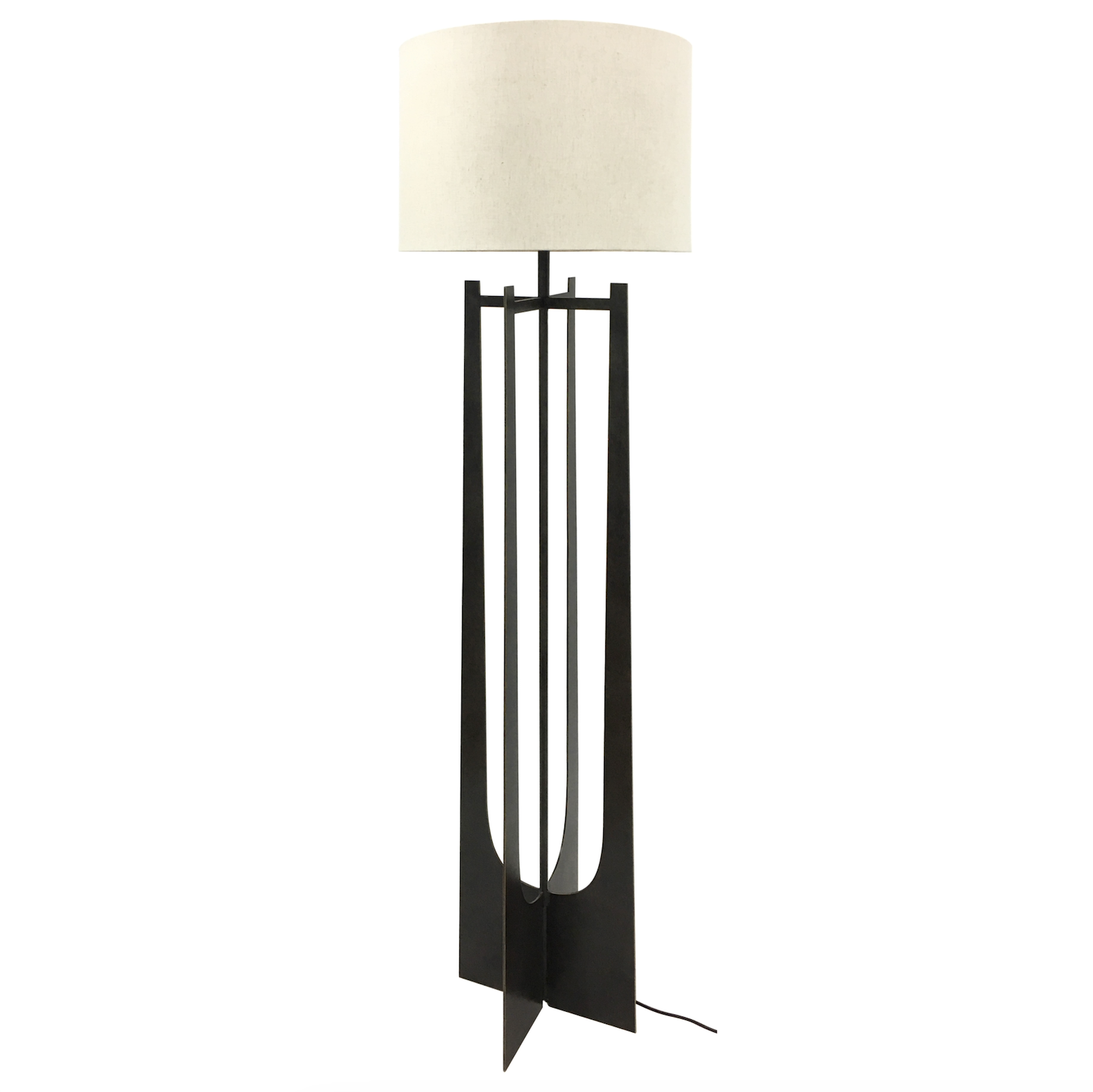 Grant Hammered Iron Floor Lamp with Irish Linen Shade