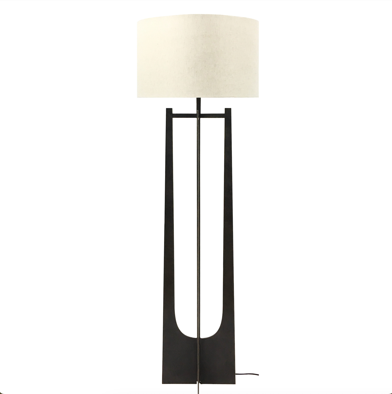 Grant Hammered Iron Floor Lamp with Irish Linen Shade