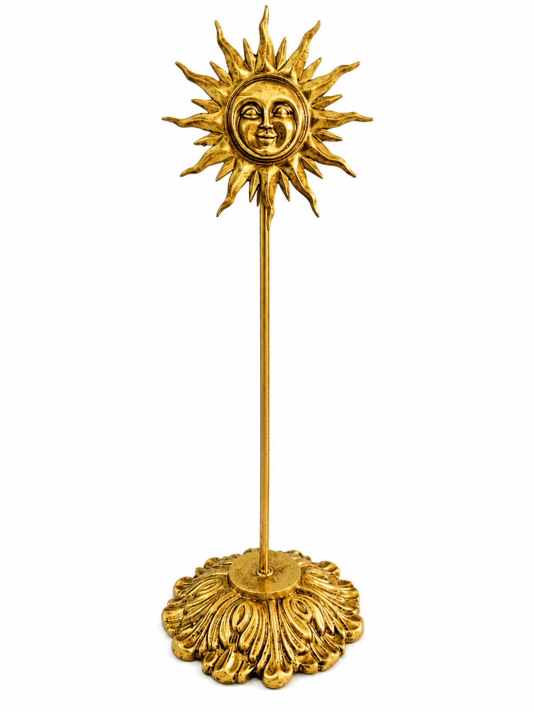 Gold sun-shaped Photo holder on stand