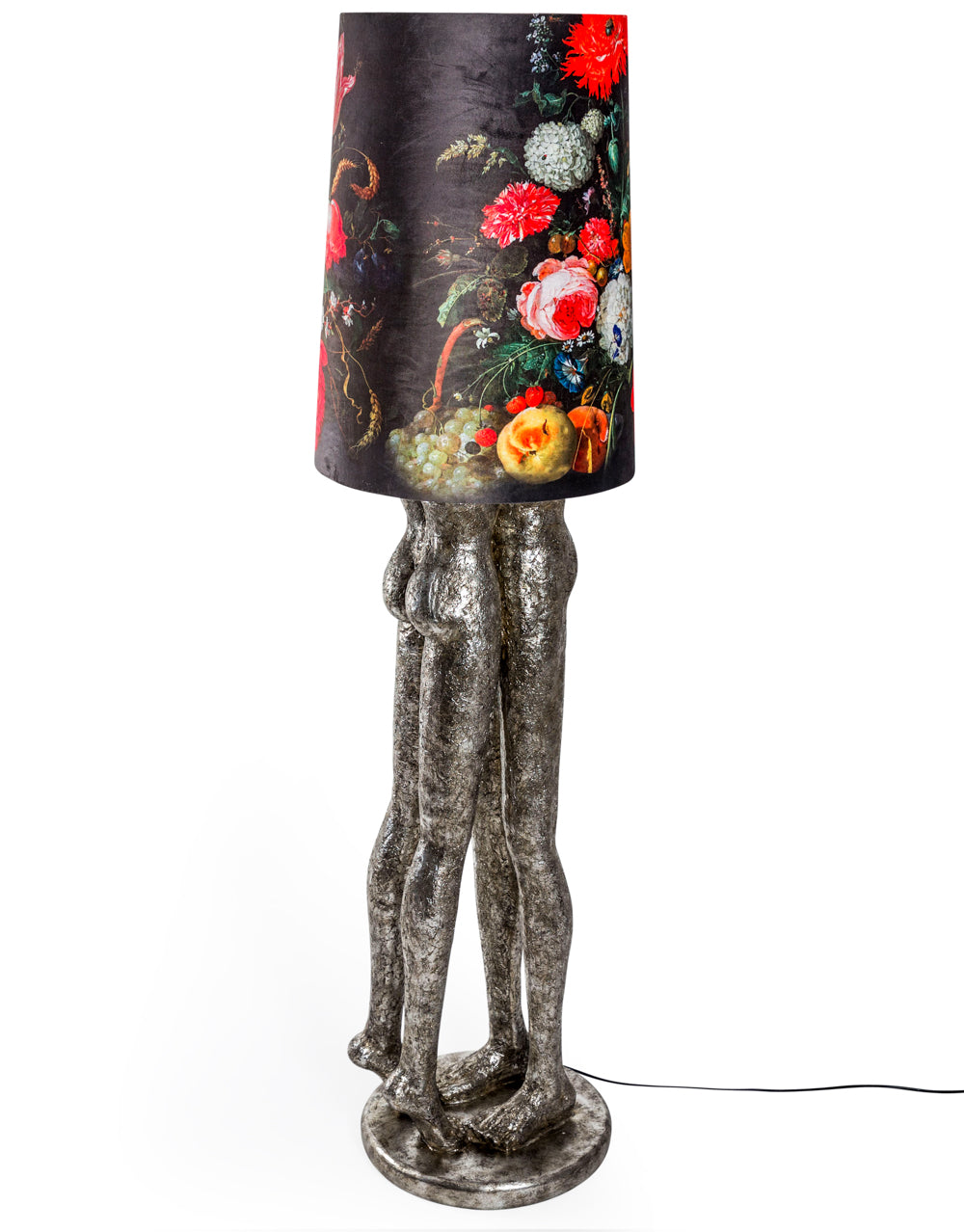 Antique Silver Shady Lovers Floor Lamp
