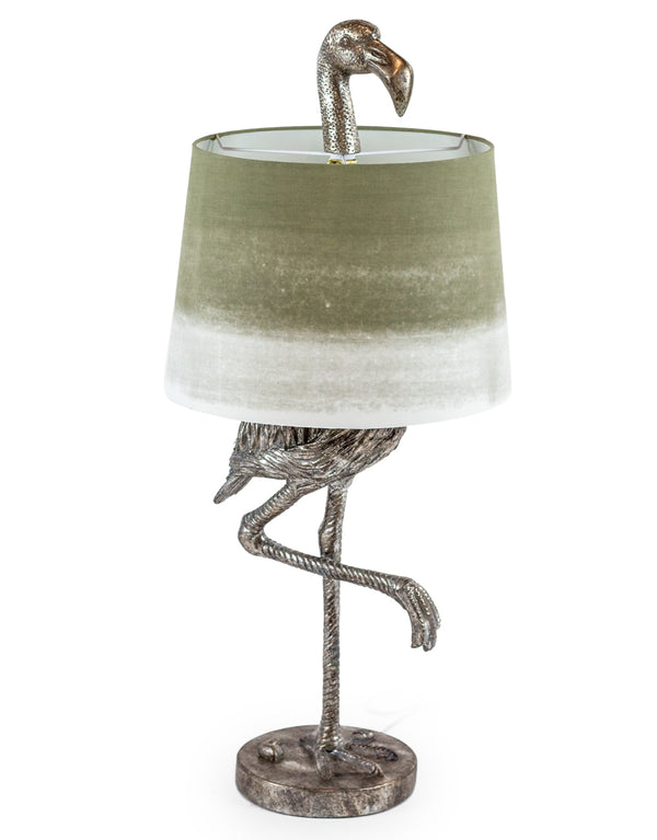 Antique Silver Flamingo Table Lamp
