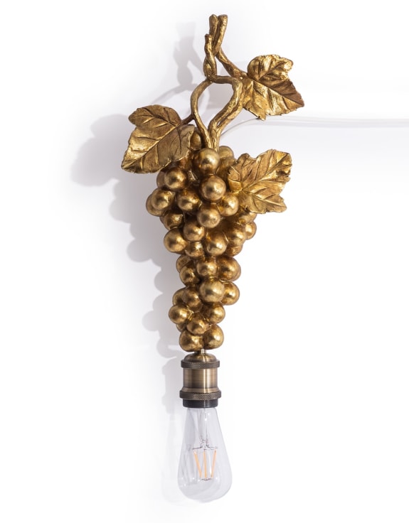 Antique Gold Grape Vine Wall Lamp