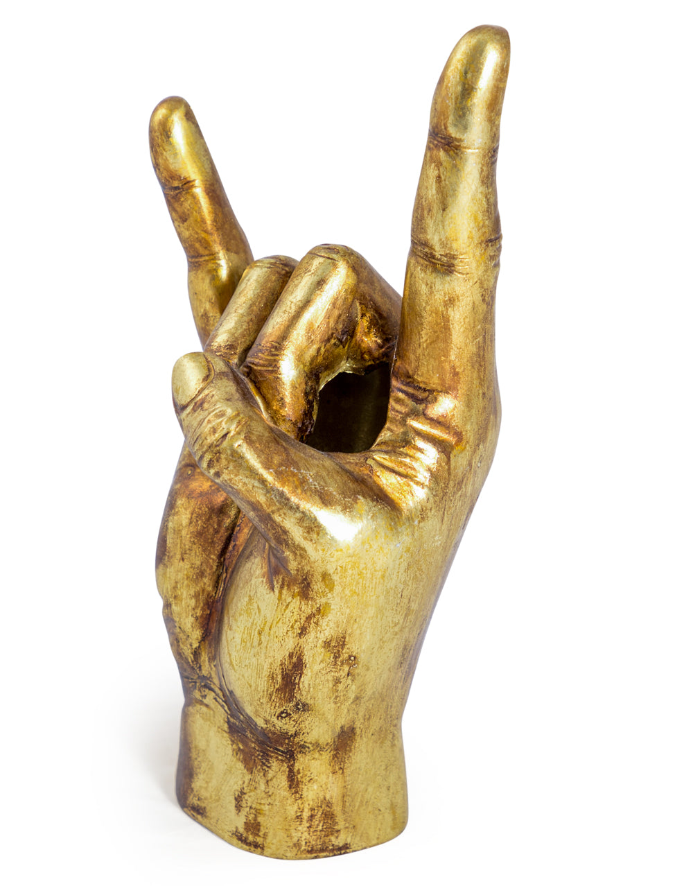 Large Antique Gold 'Rock on!' Hand Ornament