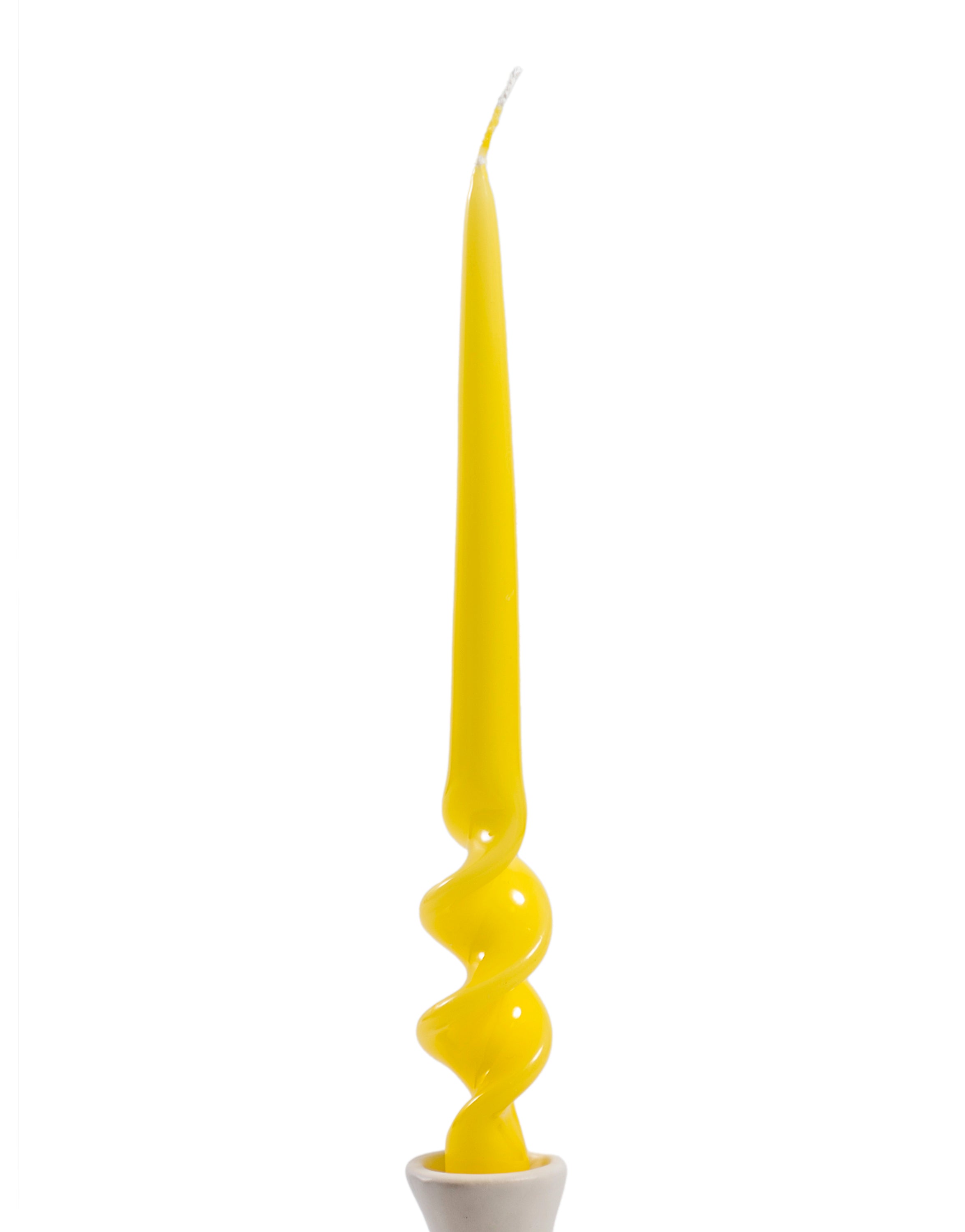 Set of 8 Handmade Gloss Vanilla Yellow Candle