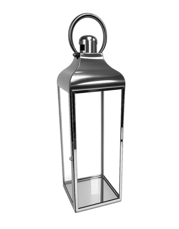 Silver lantern with a handle