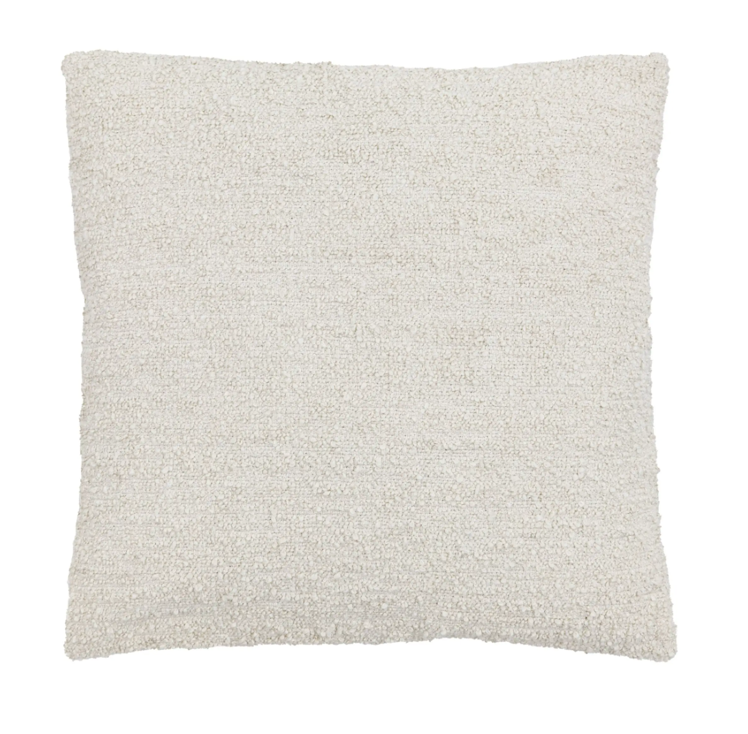 and ivory cushion in boucle fabric 